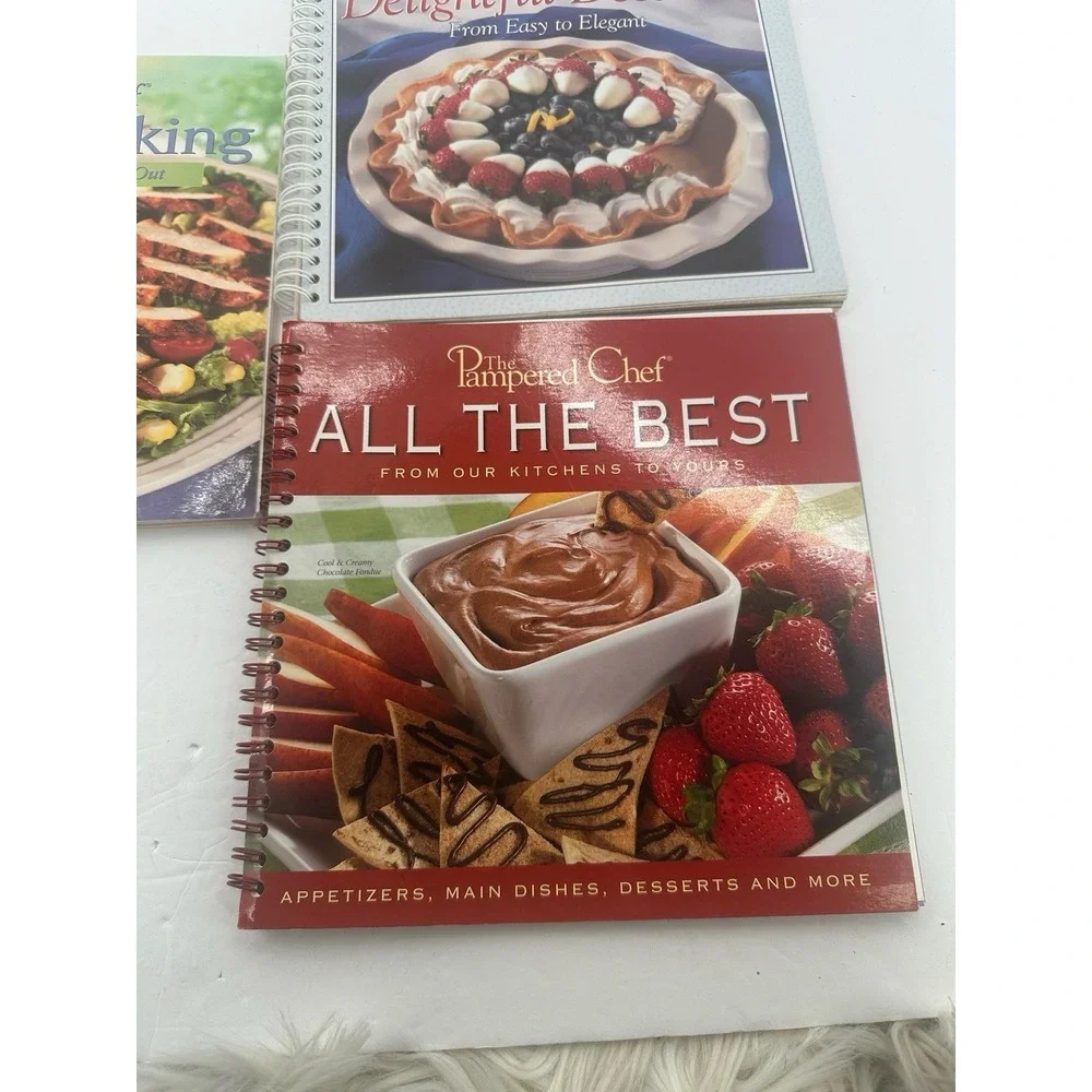 Pampered Chef 3 Spiral Cookbooks: Casual Cooking, All the Best & Desserts